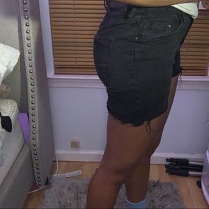 High waisted black shorts